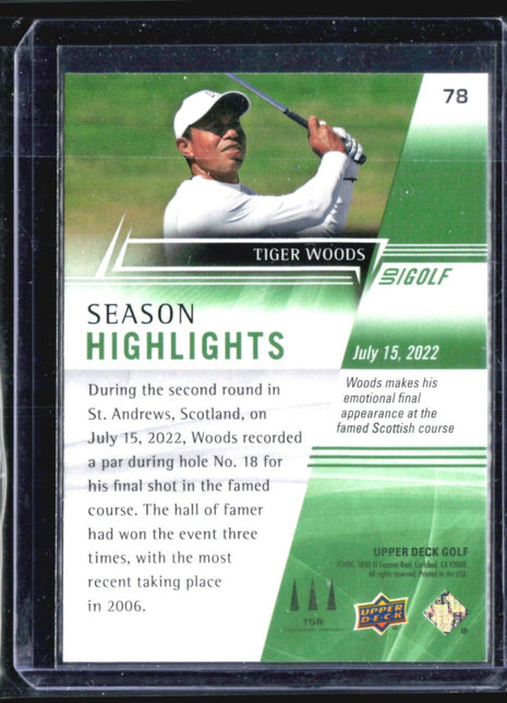 2022 Upper Deck Tiger Woods Season Highlights #78