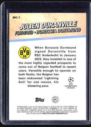 2023-24 Topps Merlin UEFA Merlin's Chosen One #MC-7 Julien Duranville (RC)