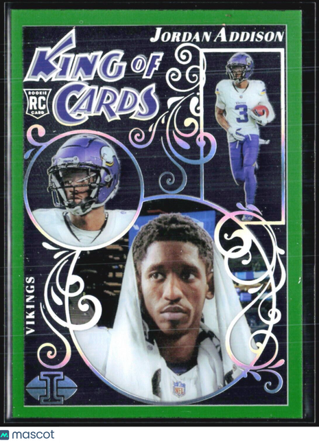 2023 Panini Illusions - King of Cards #19 Jordan Addison (RC) Green
