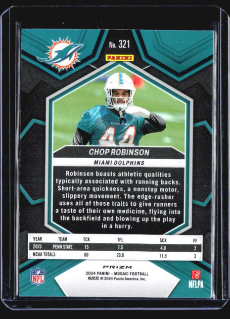 2024 Panini Mosaic Chop Robinson Silver Mosaic Rc #321