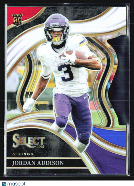2023 Panini Select - Club Level #254 Jordan Addison (RC) Black & Red Die Cut