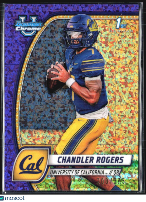 2024 Bowman Chrome U Chandler Rodgers 1st Purple Speckle /375 #41