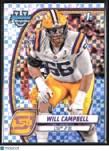 2024 Bowman Chrome U Will Campbell 1st Xfractor #181