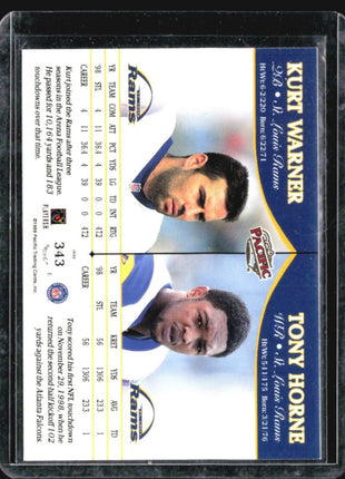 1999 Pacific - #343 Kurt Warner Tony Horne (RC)
