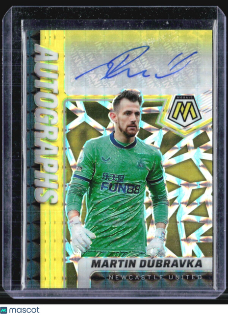 2021-22 Panini Mosaic Martin Dubravka Yellow Prizm Auto /25