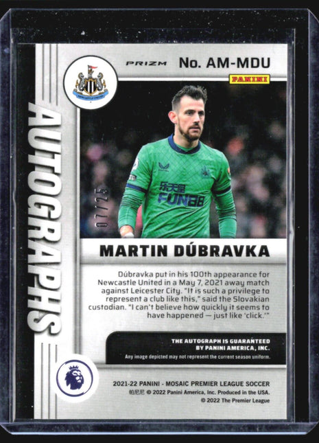 2021-22 Panini Mosaic Martin Dubravka Yellow Prizm Auto /25