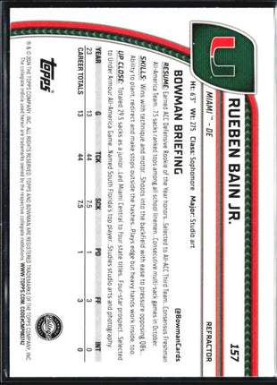 2024 Bowman Chrome U Rueben Bain Jr 1st Refractor #157