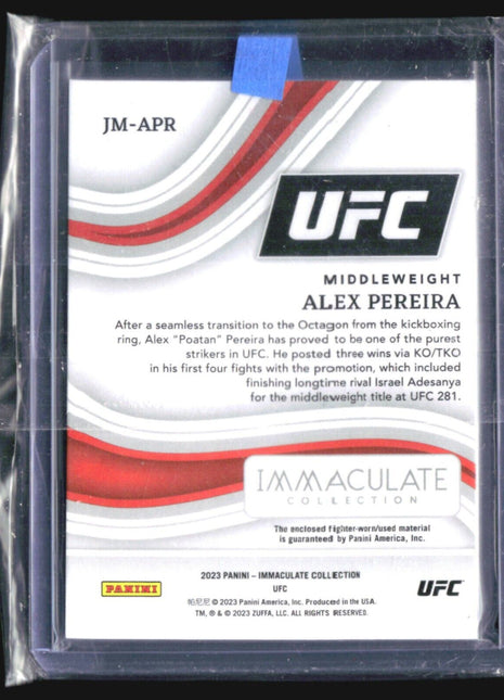 2023 Immaculate UFC Alex Pereira Rc Shorts Jumbo Logo Patch /10 Platinum #JM-APR