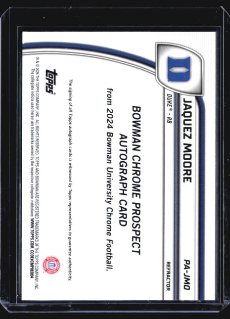 2024 Bowman Chrome U Jaquez Moore 1st Refractor Auto #PA-JMO