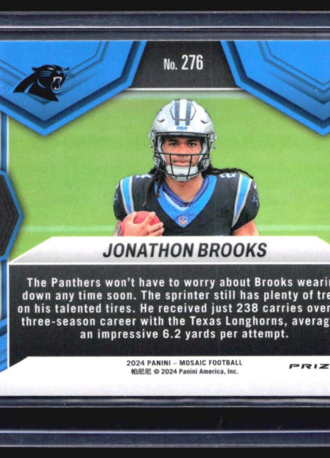 2024 Panini Mosaic Jonathon Brooks NFL Debut rc Blue /99 #276