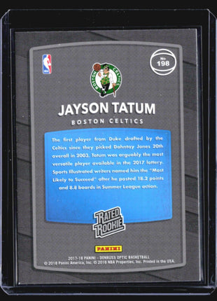 2017-18 Donruss Optic Jayson Tatum Red Yellow Rated Rookie #198