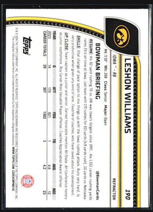 2024 Bowman Chrome U Leshon Williams 1st Refractor #190