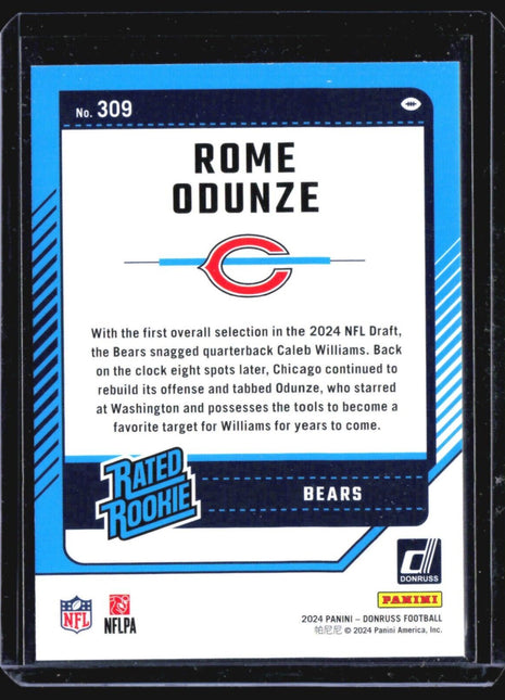 2024 Donruss Rated Rookie Rome Odunze #309