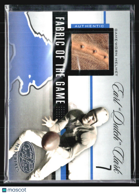 2006 Certified Fabric of the Game Earl Dutch Clark Game Worn Helmet /15 HOF