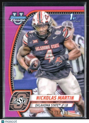 2024 Bowman Chrome U Nickolas Martin 1st Pink Refractor /150 #199