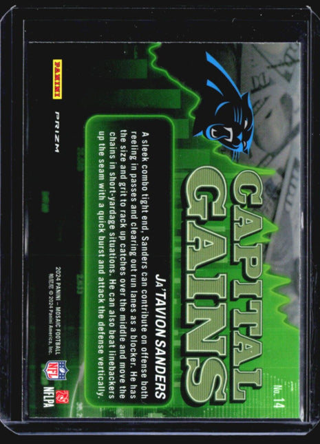 2024 Panini Mosaic Ja'Tavion Sanders Capital Gains Silver #14