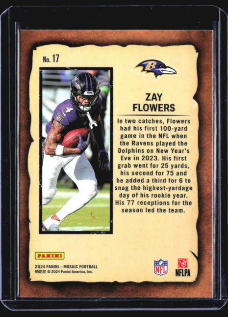 2024 Panini Mosaic Notoriety Zay Flowers #17