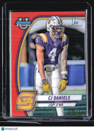 2024 Bowman Chrome U CJ Daniels 1st Orange Refractor /25 #150