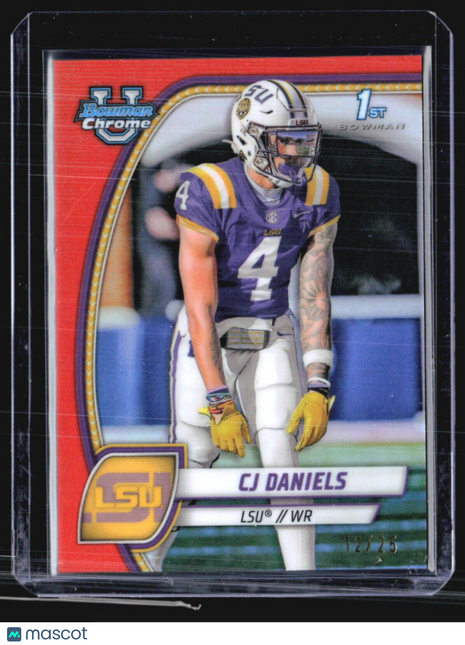 2024 Bowman Chrome U CJ Daniels 1st Orange Refractor /25 #150