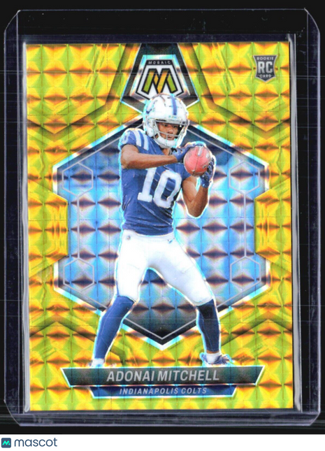 2024 Panini Mosaic - Rookies #350 Adonai Mitchell Gold Prizm Rc /10