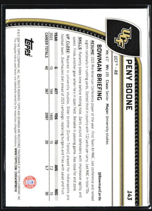 2024 Bowman Chrome U Peny Boone 1st Silver Shock #143