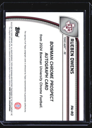 2024 Bowman Chrome U Rueben Owens Stealth Auto #PA-RO