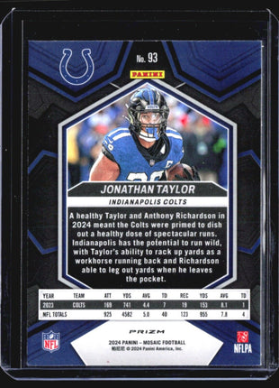 2024 Panini Mosaic Jonathan Taylor Red Prizm #93