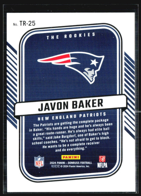 2024 Panini Donruss The Rookies Javon Baker Rc #TR-25