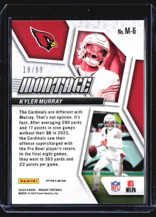 2024 Panin Mosaic Montage Kyler Murray Blue Prizm /99 #m-6
