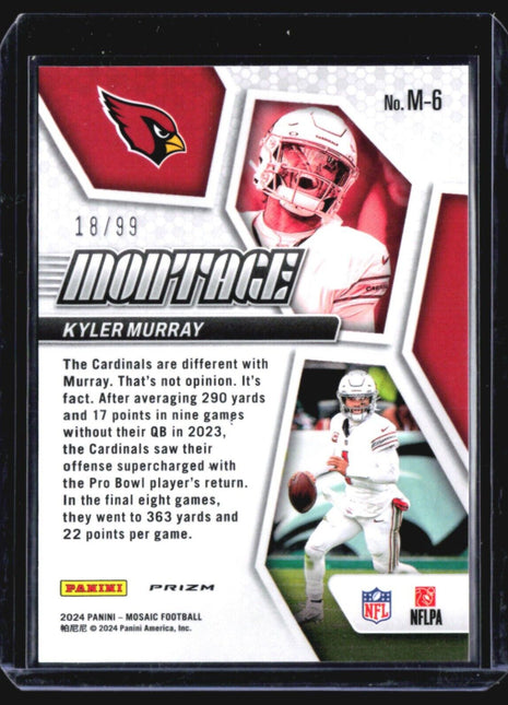 2024 Panin Mosaic Montage Kyler Murray Blue Prizm /99 #m-6