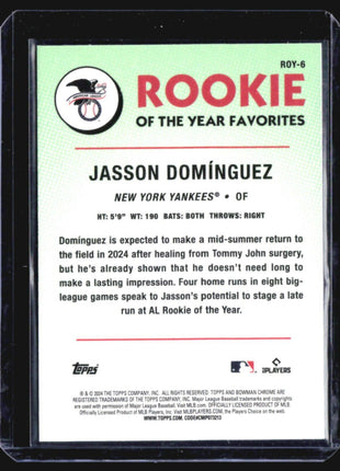2024 Bowman - Rookie of the Year Favorites #ROY-6 Jasson Dominguez (RC)