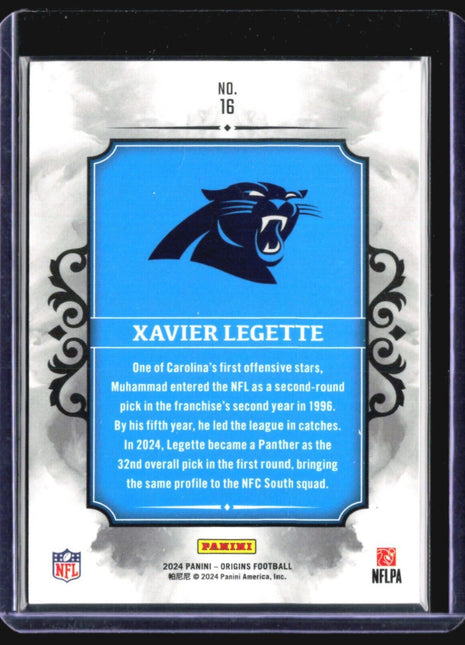 2024 Panini Origins Pedigree Xavier Legette Rc ssp #16