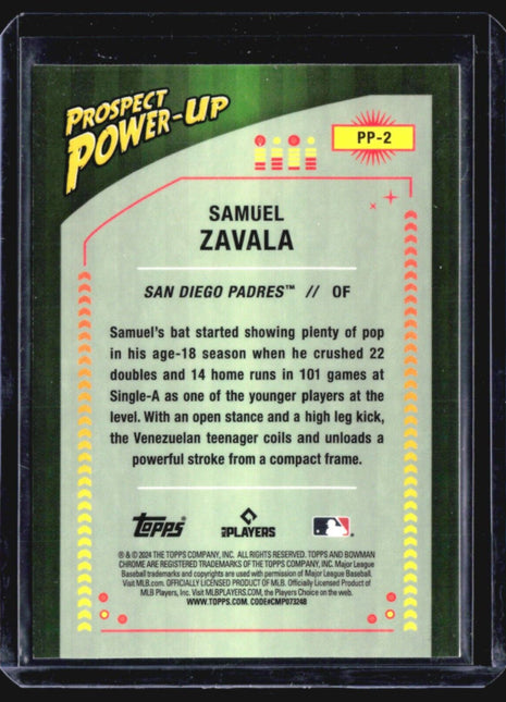 2024 Bowman - Prospect Power-Up #PP-2 Samuel Zavala (RC)