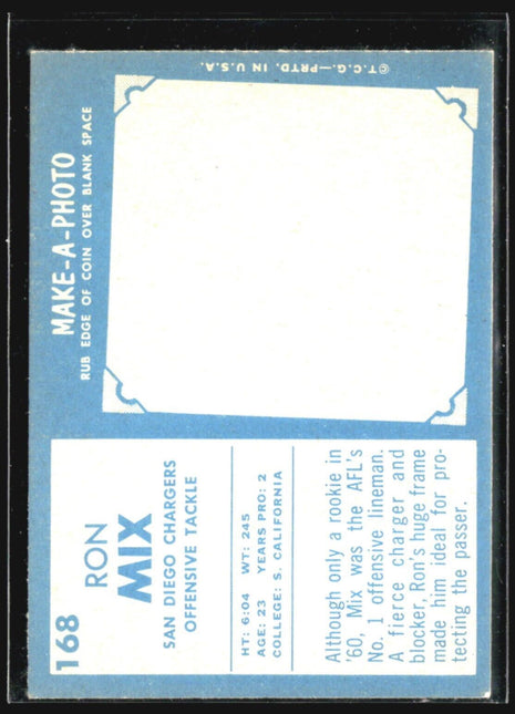 1961 Topps Ron Mix #168