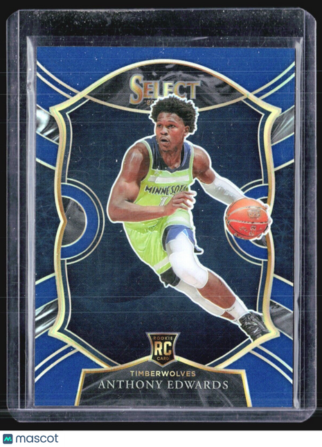 2020-21 Panini Select - Concourse #61 Anthony Edwards (RC) Retail Blue Prizm