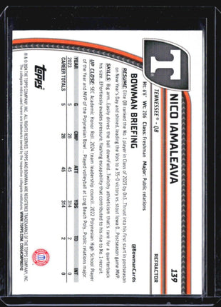 2024 Bowman Chrome U Nico Iamaleava 1st refractor #139