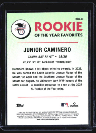 2024 Bowman Mega Box Chrome Rookie of the Year Favorites #ROY-8 Junior Caminero