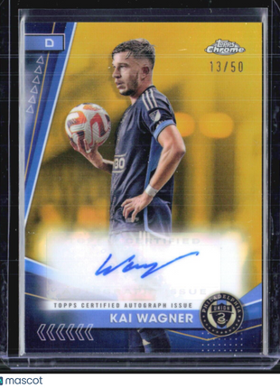 2024 Topps MLS Chrome Kai Wagner Gold Refractor Auto /50 #CA-KW