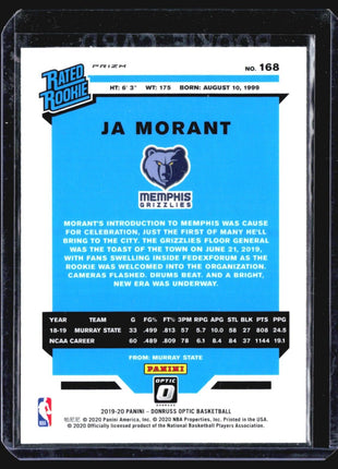 2019-20 Panini Donruss Optic - Rated Rookie #168 Ja Morant (RC) Red Wave