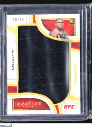 2023 Immaculate UFC Alex Pereira Rc Walkout Pants Jumbo Relic Gold /10 #JM-APR