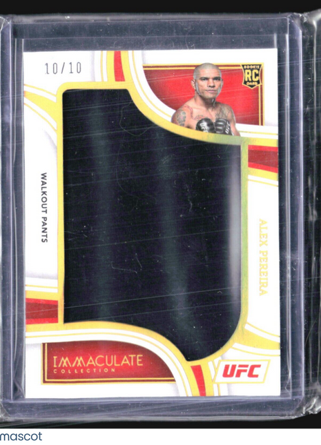 2023 Immaculate UFC Alex Pereira Rc Walkout Pants Jumbo Relic Gold /10 #JM-APR