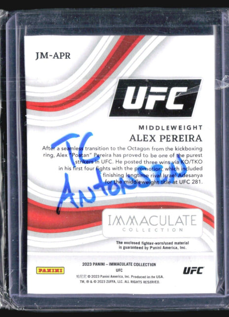 2023 Immaculate UFC Alex Pereira Rc Walkout Pants Jumbo Relic Gold /10 #JM-APR