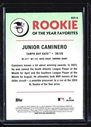 2024 Bowman Chrome Rookie of the Year Favorites #ROY-8 Junior Caminero (RC)
