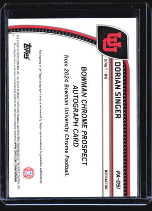 2024 Bowman Chrome U Dorian Singer Auto Refractor /299 #PA-DSI