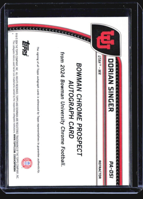 2024 Bowman Chrome U Dorian Singer Auto Refractor /299 #PA-DSI