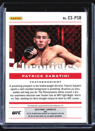 2023 Chronicles Patrick Sabatini Auto Gold /10 #CS-PSB Rc