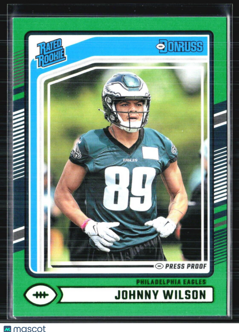 2024 Panini Donruss - Rated Rookie #307 Johnny Wilson (RC) Green Press Proof