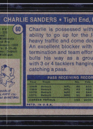 1972 Topps - #60 Charlie Sanders