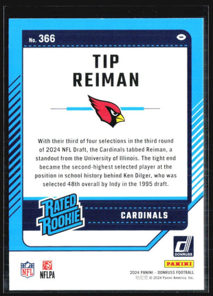 2024 Panini Donruss Rated Rookie Tip Reiman #366