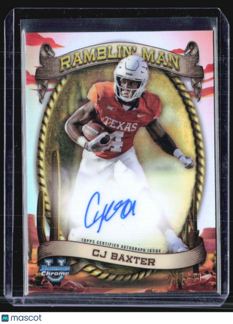 2024 Bowman Chrome U CJ Baxter Ramblin Man Auto /99 #rm-cb